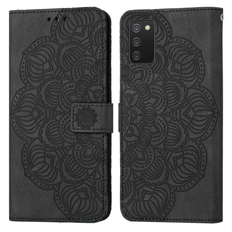 Custodia per cellulare in pelle flip goffrata con mandala, For Samsung Galaxy A01, For Samsung Galaxy A02s 164mm, For Samsung Galaxy A02s 166mm, For Samsung Galaxy A03s 164mm