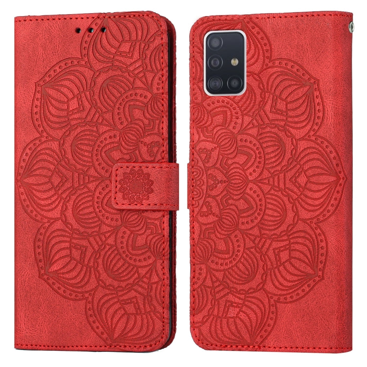 Custodia per cellulare in pelle flip goffrata con mandala, For Samsung Galaxy A42 5G, For Samsung Galaxy A50, For Samsung Galaxy A51 4G, For Samsung Galaxy A52 4G / 5G
