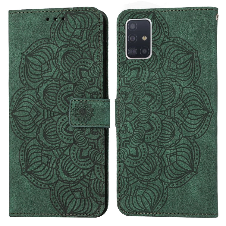 Custodia per cellulare in pelle flip goffrata con mandala, For Samsung Galaxy A42 5G, For Samsung Galaxy A50, For Samsung Galaxy A51 4G, For Samsung Galaxy A52 4G / 5G