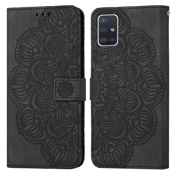 Custodia per cellulare in pelle flip goffrata con mandala, For Samsung Galaxy A53, For Samsung Galaxy A70, For Samsung Galaxy A71 4G, For Samsung Galaxy A72 4G / 5G