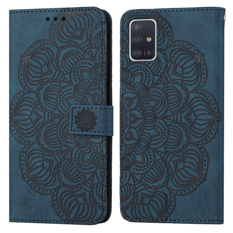 Custodia per cellulare in pelle flip goffrata con mandala, For Samsung Galaxy A53, For Samsung Galaxy A70, For Samsung Galaxy A71 4G, For Samsung Galaxy A72 4G / 5G