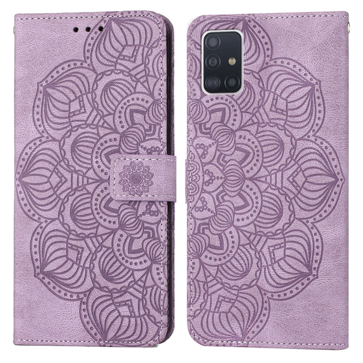 Custodia per cellulare in pelle flip goffrata con mandala, For Samsung Galaxy A53, For Samsung Galaxy A70, For Samsung Galaxy A71 4G, For Samsung Galaxy A72 4G / 5G