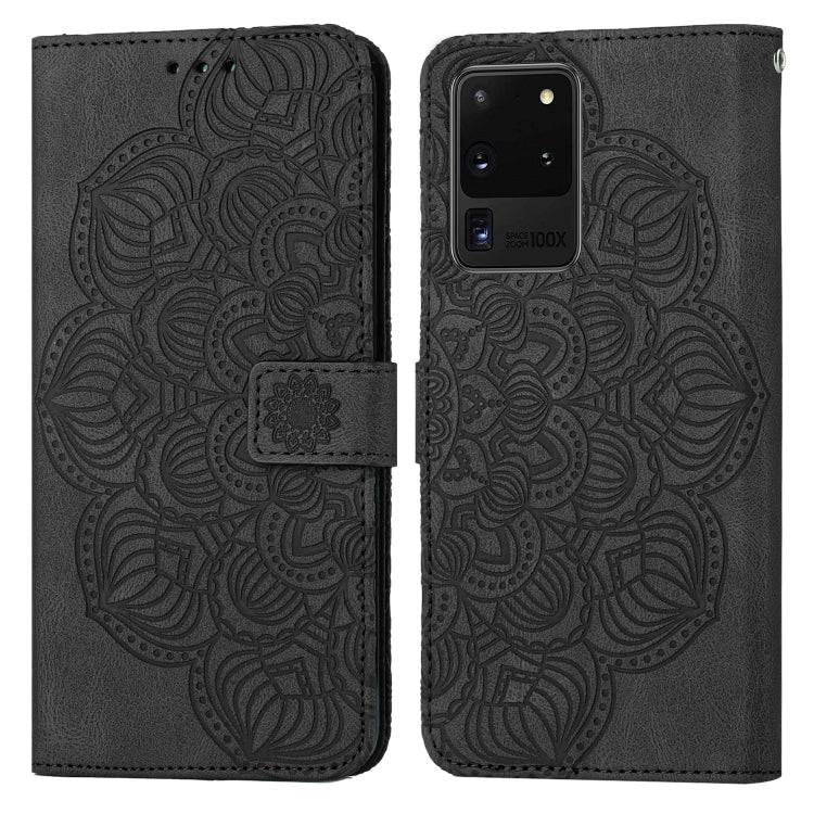 Custodia per cellulare in pelle flip goffrata con mandala, For Samsung Galaxy S20 Ultra, For Samsung Galaxy S21 5G, For Samsung Galaxy S21 FE 5G, For Samsung Galaxy S21+ 5G