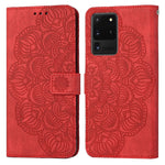 Custodia per cellulare in pelle flip goffrata con mandala, For Samsung Galaxy S20 Ultra, For Samsung Galaxy S21 5G, For Samsung Galaxy S21 FE 5G, For Samsung Galaxy S21+ 5G