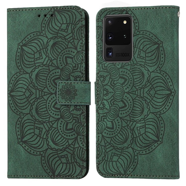 Custodia per cellulare in pelle flip goffrata con mandala, For Samsung Galaxy S20 Ultra, For Samsung Galaxy S21 5G, For Samsung Galaxy S21 FE 5G, For Samsung Galaxy S21+ 5G