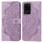 Custodia per cellulare in pelle flip goffrata con mandala, For Samsung Galaxy S20 Ultra, For Samsung Galaxy S21 5G, For Samsung Galaxy S21 FE 5G, For Samsung Galaxy S21+ 5G