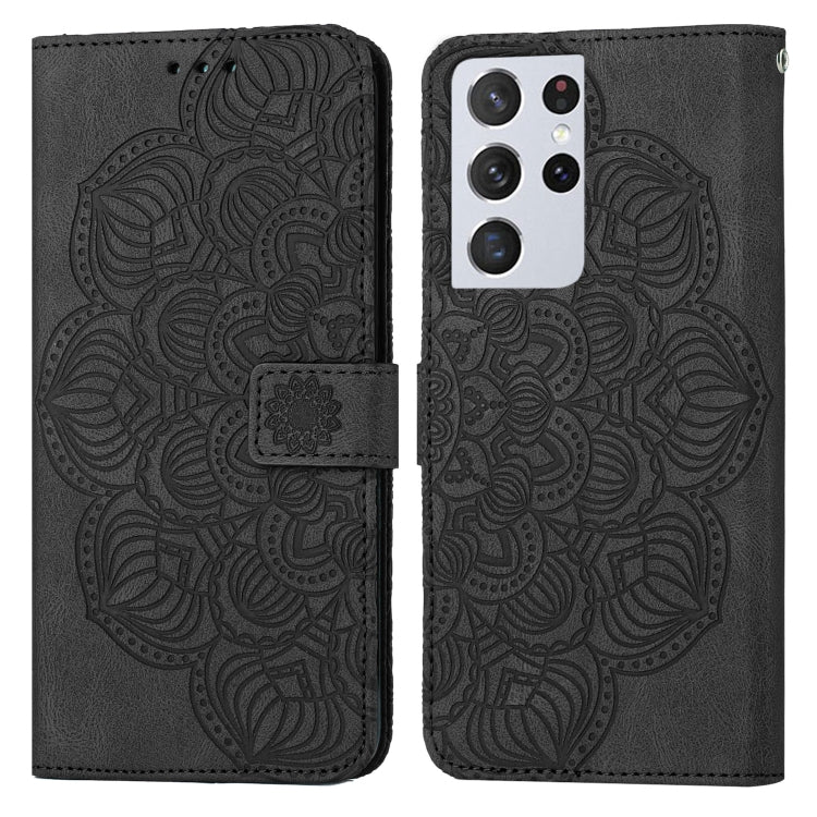 Custodia per cellulare in pelle flip goffrata con mandala, For Samsung Galaxy S21 Ultra 5G, For Samsung Galaxy S22 5G, For Samsung Galaxy S22+ 5G, For Samsung Galaxy S22 Ultra 5G