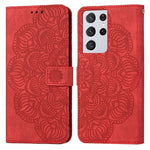 Custodia per cellulare in pelle flip goffrata con mandala, For Samsung Galaxy S21 Ultra 5G, For Samsung Galaxy S22 5G, For Samsung Galaxy S22+ 5G, For Samsung Galaxy S22 Ultra 5G