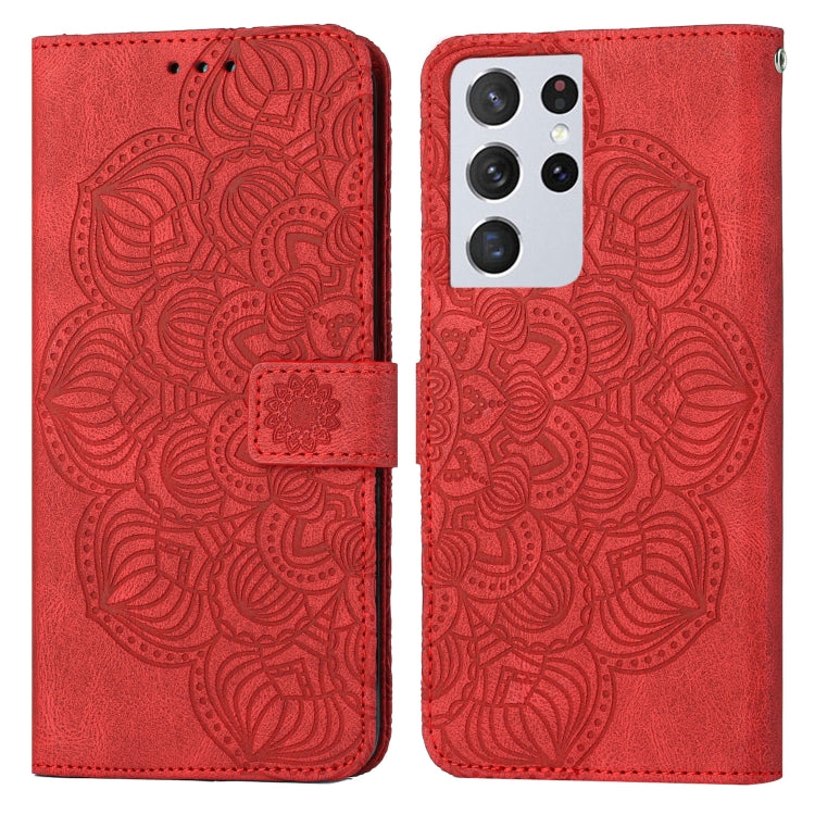 Custodia per cellulare in pelle flip goffrata con mandala, For Samsung Galaxy S21 Ultra 5G, For Samsung Galaxy S22 5G, For Samsung Galaxy S22+ 5G, For Samsung Galaxy S22 Ultra 5G