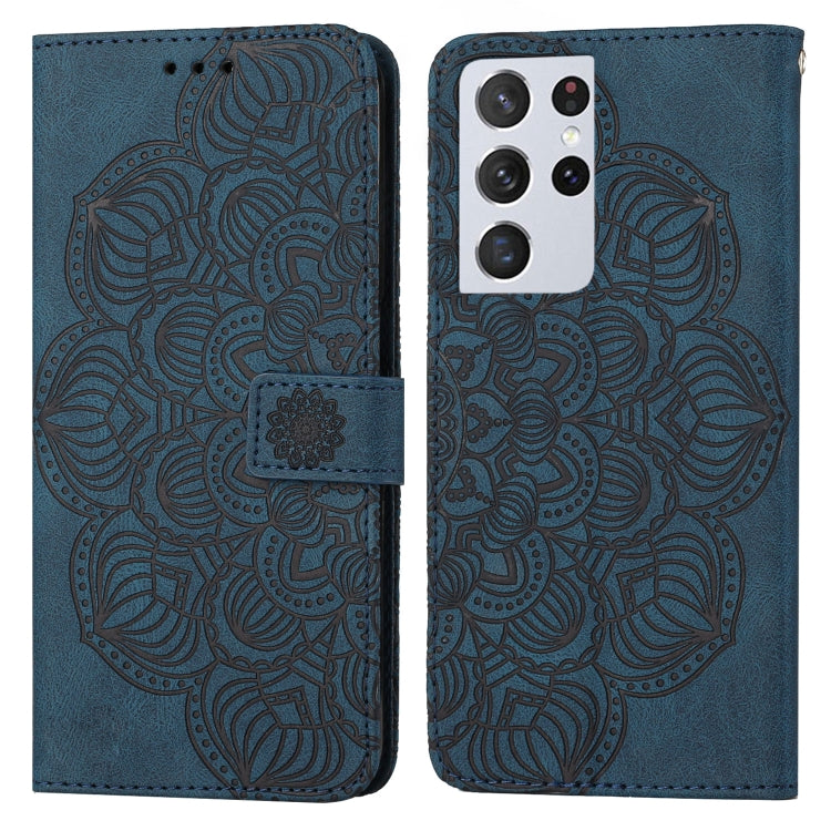 Custodia per cellulare in pelle flip goffrata con mandala, For Samsung Galaxy S21 Ultra 5G, For Samsung Galaxy S22 5G, For Samsung Galaxy S22+ 5G, For Samsung Galaxy S22 Ultra 5G
