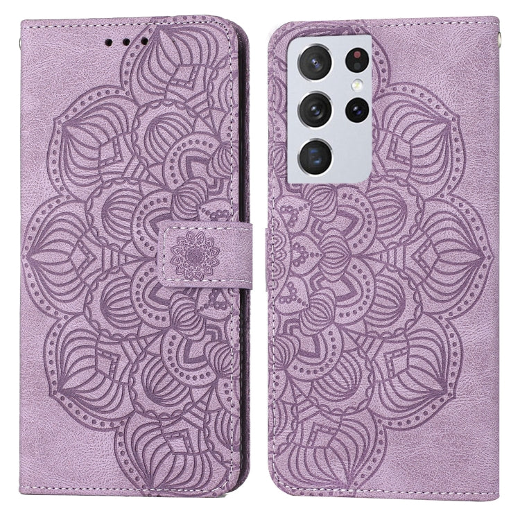 Custodia per cellulare in pelle flip goffrata con mandala, For Samsung Galaxy S21 Ultra 5G, For Samsung Galaxy S22 5G, For Samsung Galaxy S22+ 5G, For Samsung Galaxy S22 Ultra 5G