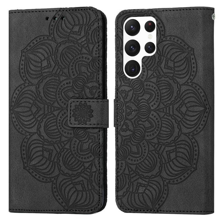 Custodia per cellulare in pelle flip goffrata con mandala, For Samsung Galaxy S21 Ultra 5G, For Samsung Galaxy S22 5G, For Samsung Galaxy S22+ 5G, For Samsung Galaxy S22 Ultra 5G