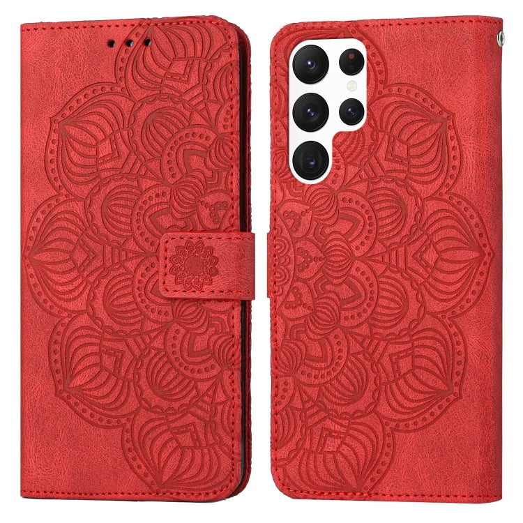 Custodia per cellulare in pelle flip goffrata con mandala, For Samsung Galaxy S21 Ultra 5G, For Samsung Galaxy S22 5G, For Samsung Galaxy S22+ 5G, For Samsung Galaxy S22 Ultra 5G