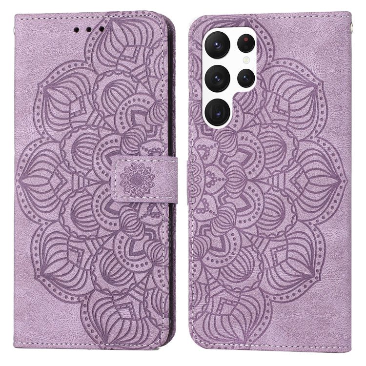 Custodia per cellulare in pelle flip goffrata con mandala, For Samsung Galaxy S21 Ultra 5G, For Samsung Galaxy S22 5G, For Samsung Galaxy S22+ 5G, For Samsung Galaxy S22 Ultra 5G