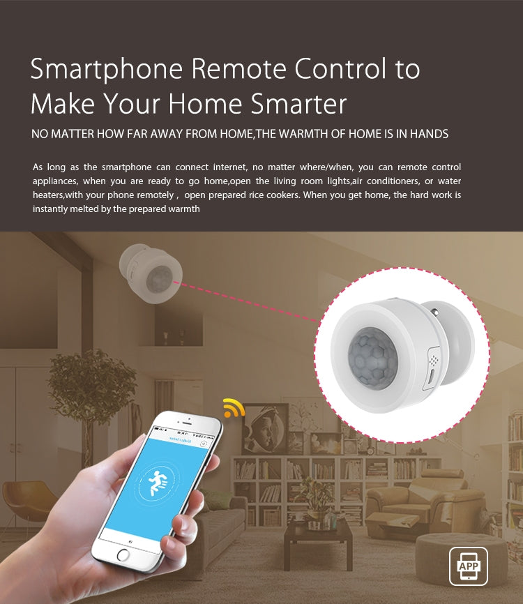 Sensore di movimento PIR WiFi NEO NAS-PD07W con sensore di temperatura e umidità, PD07W
