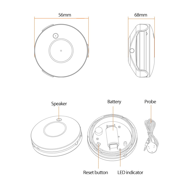 Sensore allagamento ZigBee NEO NAS-WS02B IP66