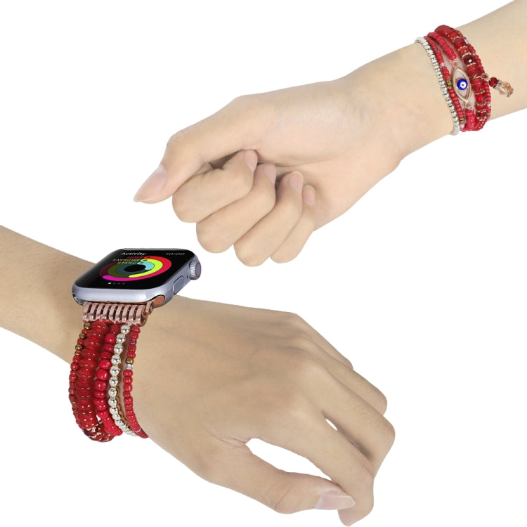 Cinturino per orologio con catena Eye Bead per Apple Watch Series, 7 41mm / 6&SE&5&4 40mm / 3&2&1 38mm, 7 45mm / 6&SE&5&4 44mm / 3&2&1 42mm