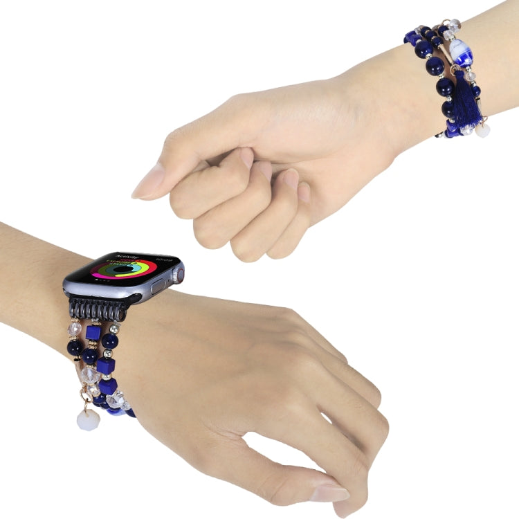 Cinturino per orologio con catena a perline tonde per Apple Watch Series, 7 41mm / 6&SE&5&4 40mm / 3&2&1 38mm, 7 45mm / 6&SE&5&4 44mm / 3&2&1 42mm