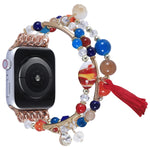 Cinturino per orologio con catena a perline tonde per Apple Watch Series, 7 41mm / 6&SE&5&4 40mm / 3&2&1 38mm, 7 45mm / 6&SE&5&4 44mm / 3&2&1 42mm