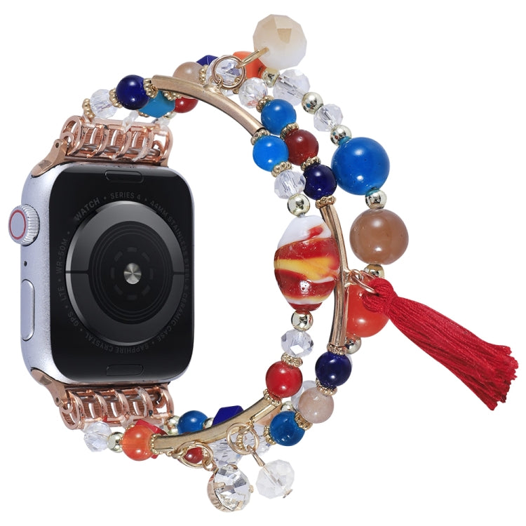 Cinturino per orologio con catena a perline tonde per Apple Watch Series, 7 41mm / 6&SE&5&4 40mm / 3&2&1 38mm, 7 45mm / 6&SE&5&4 44mm / 3&2&1 42mm