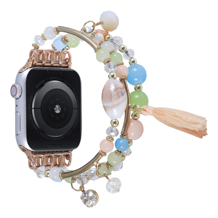 Cinturino per orologio con catena a perline tonde per Apple Watch Series, 7 41mm / 6&SE&5&4 40mm / 3&2&1 38mm, 7 45mm / 6&SE&5&4 44mm / 3&2&1 42mm