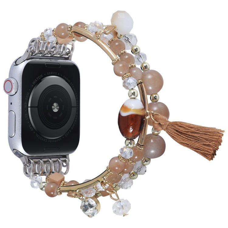 Cinturino per orologio con catena a perline tonde per Apple Watch Series, 7 41mm / 6&SE&5&4 40mm / 3&2&1 38mm, 7 45mm / 6&SE&5&4 44mm / 3&2&1 42mm