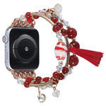 Cinturino per orologio con catena a perline tonde per Apple Watch Series, 7 41mm / 6&SE&5&4 40mm / 3&2&1 38mm, 7 45mm / 6&SE&5&4 44mm / 3&2&1 42mm