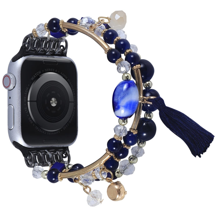 Cinturino per orologio con catena a perline tonde per Apple Watch Series, 7 41mm / 6&SE&5&4 40mm / 3&2&1 38mm, 7 45mm / 6&SE&5&4 44mm / 3&2&1 42mm