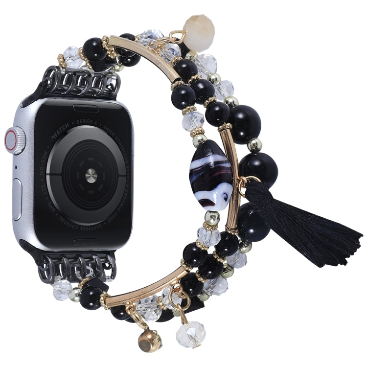 Cinturino per orologio con catena a perline tonde per Apple Watch Series, 7 41mm / 6&SE&5&4 40mm / 3&2&1 38mm, 7 45mm / 6&SE&5&4 44mm / 3&2&1 42mm