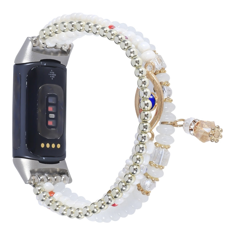 Cinturino per orologio con catena di perline, For Fitbit Charge 5, For Fitbit Versa 3 / Sense