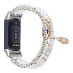 Cinturino per orologio con catena di perline, For Fitbit Charge 5, For Fitbit Versa 3 / Sense