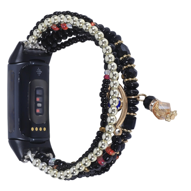 Cinturino per orologio con catena di perline, For Fitbit Charge 5, For Fitbit Versa 3 / Sense