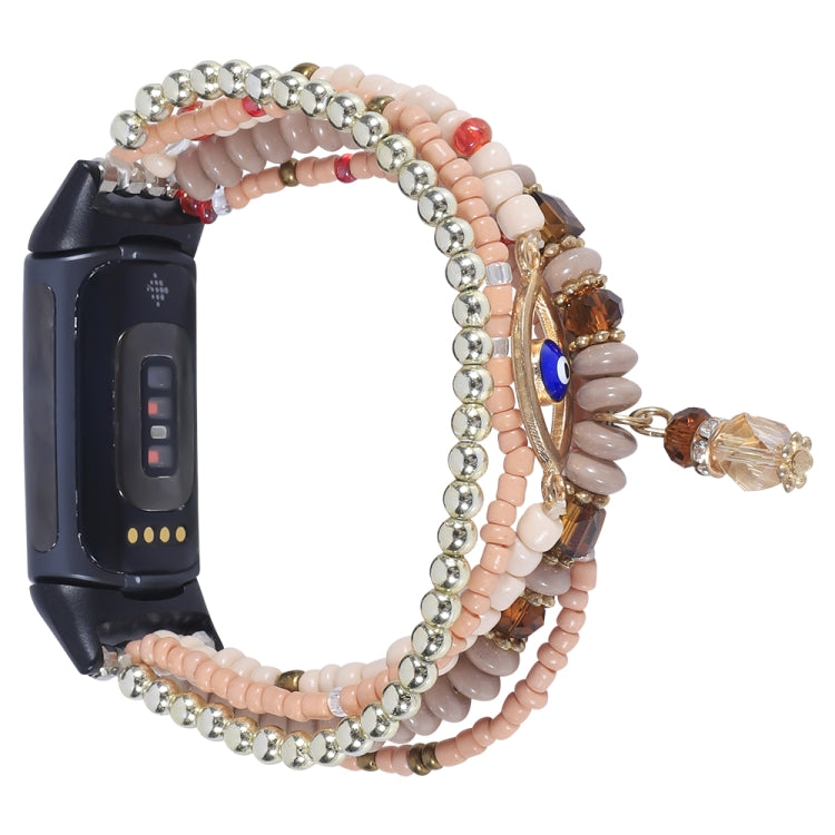 Cinturino per orologio con catena di perline, For Fitbit Charge 5, For Fitbit Versa 3 / Sense