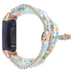 Cinturino per orologio con catena di perline, For Fitbit Charge 5, For Fitbit Versa 3 / Sense