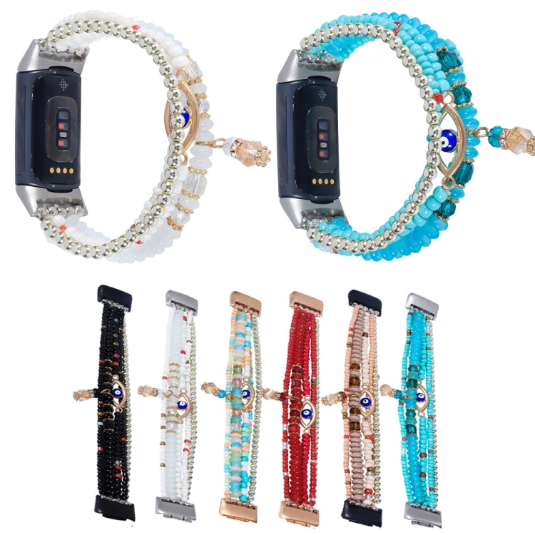 Cinturino per orologio con catena di perline, For Fitbit Charge 5, For Fitbit Versa 3 / Sense
