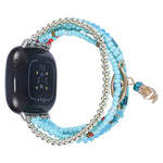 Cinturino per orologio con catena di perline, For Fitbit Charge 5, For Fitbit Versa 3 / Sense