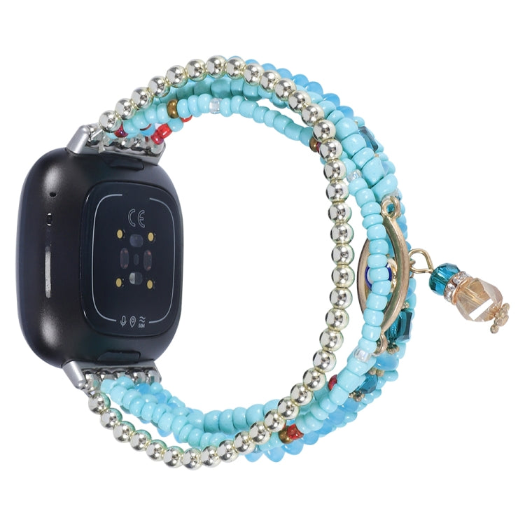 Cinturino per orologio con catena di perline, For Fitbit Charge 5, For Fitbit Versa 3 / Sense