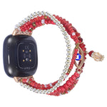 Cinturino per orologio con catena di perline, For Fitbit Charge 5, For Fitbit Versa 3 / Sense