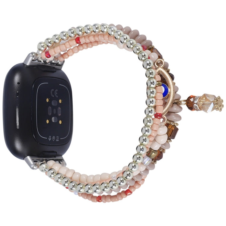Cinturino per orologio con catena di perline, For Fitbit Charge 5, For Fitbit Versa 3 / Sense
