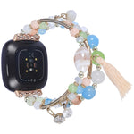 Cinturino per orologio a catena con perline rotonde, For Fitbit Charge 5, For Fitbit Versa 3 / Sense