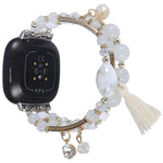Cinturino per orologio a catena con perline rotonde, For Fitbit Charge 5, For Fitbit Versa 3 / Sense