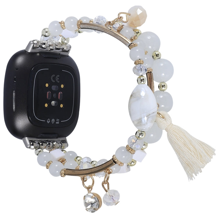 Cinturino per orologio a catena con perline rotonde, For Fitbit Charge 5, For Fitbit Versa 3 / Sense