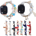 Cinturino per orologio a catena con perline rotonde, For Fitbit Charge 5, For Fitbit Versa 3 / Sense
