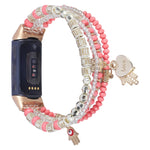 Cinturino per orologio con catena di perline di palma, For Fitbit Charge 5, For Fitbit Versa 3 / Sense