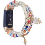 Cinturino per orologio con catena di perline di palma, For Fitbit Charge 5, For Fitbit Versa 3 / Sense