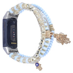 Cinturino per orologio con catena di perline di palma, For Fitbit Charge 5, For Fitbit Versa 3 / Sense