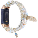 Cinturino per orologio con catena di perline di palma, For Fitbit Charge 5, For Fitbit Versa 3 / Sense