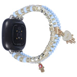 Cinturino per orologio con catena di perline di palma, For Fitbit Charge 5, For Fitbit Versa 3 / Sense