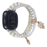 Cinturino per orologio con catena di perline di palma, For Fitbit Charge 5, For Fitbit Versa 3 / Sense