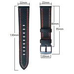 Per Huawei Watch GT 3 46mm / GT Runner 22mm Cinturino in vera pelle con cuciture tricolori